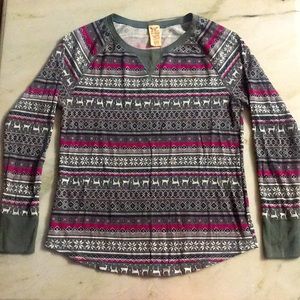 Winter themed woman’s long sleeve shirt